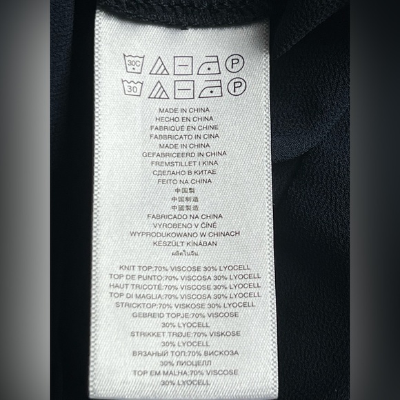 MICHAEL Michael Kors Deep Blue Layered Jersey Knit & Chiffon Top | Size Medium - Picture 6 of 7